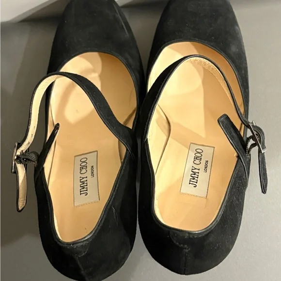 Jimmy Choo Black Suede Mary Jane Heels size 39 - Picture 5 of 11